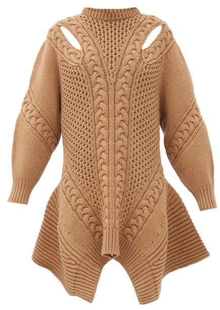 camel colored sweater dress