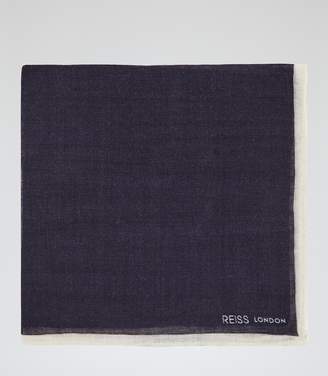 Reiss Crespa - Wool Pocket Square in Navy