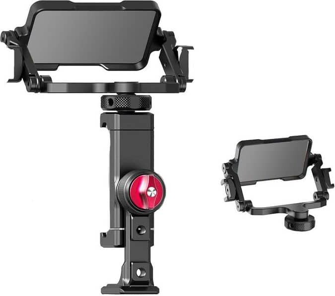 OBJLGEV Clamp Holder-Selfie Mirror Mic/Light Tilt Flip Screen Vlog Accessory for iPhone's Pro Max Sony Canon DSLR 360° Rotation