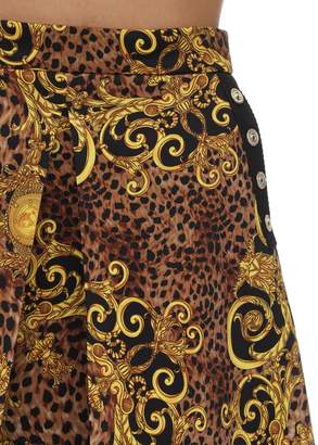 Versace Archive Print Pleated Mini Skirt