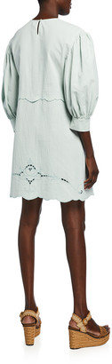 See by Chloe Borderie Anglaise Poplin Scalloped Dress