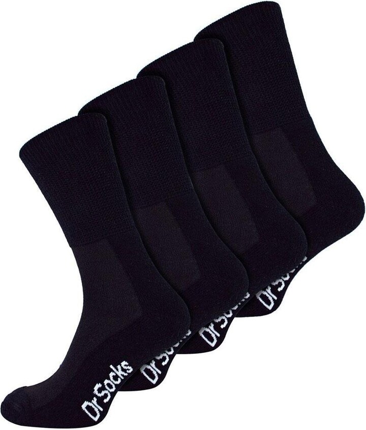 Dr.Socks 4 Pair Extra Wide Bamboo Diabetic Non Elastic Socks for