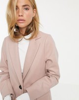 Thumbnail for your product : New Look button front coat in light pink