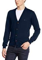 mens cardigan leather buttons - ShopStyle UK