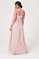 Thumbnail for your product : Little Mistress Bridesmaid Jodie Mink Sequin Mesh Maxi Dress