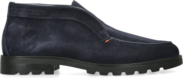 Santoni Suede Detroit Roccia Shear Loafers