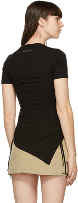 ANDERSSON BELL SSENSE Exclusive Black Asymmetric Ruched Cindy T-Shirt