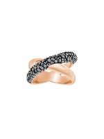 Thumbnail for your product : Swarovski Crystaldust Cross Ring, Black, Rose Gold Plating