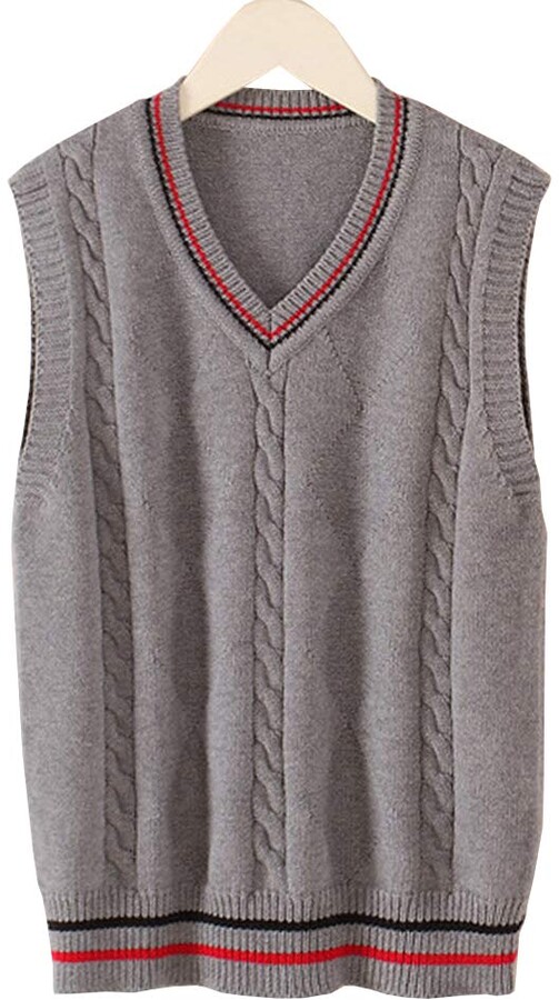 Chen Boys Girls Knitted Sweater Vest Top V-Neck Sleeveless Jumpers Knitwear Tank Top 
