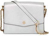 Thumbnail for your product : Tory Burch Robinson Metallic Leather Flap Shoulder Bag