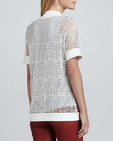 Thumbnail for your product : Robert Rodriguez Croc-Patterned Open-Knit Pullover
