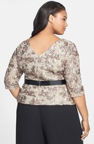 Thumbnail for your product : Alex Evenings Satin Rosette & Embellished Lace Top (Plus Size)