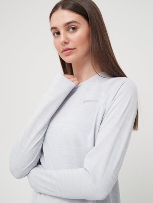 Nike Running Long Sleeve Pacer Crew Top - Grey - ShopStyle