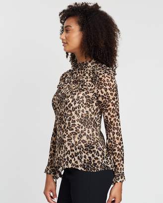 Karen Millen Ruffled Leopard Blouse
