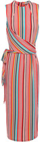 Thumbnail for your product : Alice + Olivia Delora Belted Striped Stretch-jersey Midi Dress