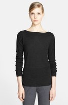 Thumbnail for your product : Nordstrom Signature Ribbed Sleeve Featherweight Cashmere Sweater