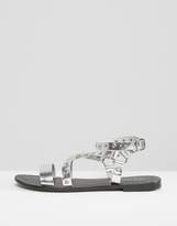 Thumbnail for your product : Park Lane Leather And Stud Strappy Flat Sandal