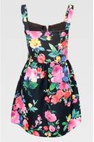 Thumbnail for your product : Select Fashion Fashion Womens Black Zip Front Floral Prom Dress - size 10