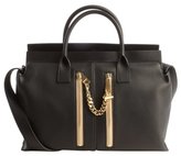 Thumbnail for your product : Chloé black leather dual chain pocket convertible tote