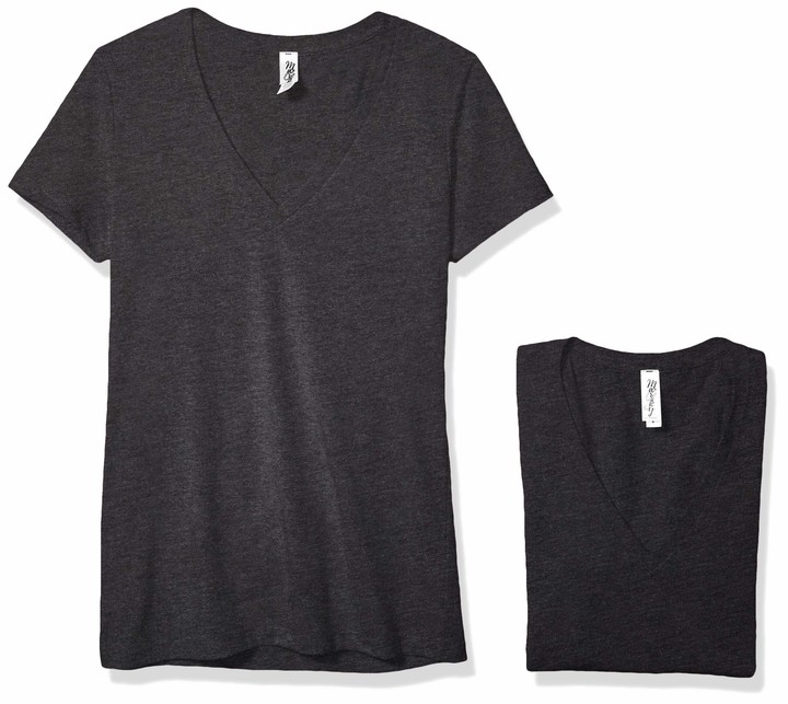 Marky G Apparel Womens Jersey Short-Sleeve Deep V-Neck T-Shirt-2 Pack