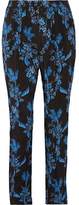 Stella Mccartney Pleated Floral-Print Silk Crepe De Chine Tapered Pants