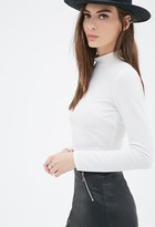 Thumbnail for your product : Forever 21 Ribbed Knit Mock Neck Top