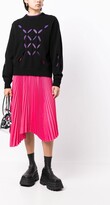 Thumbnail for your product : we11done Asymmetric Pleated Midi Skirt
