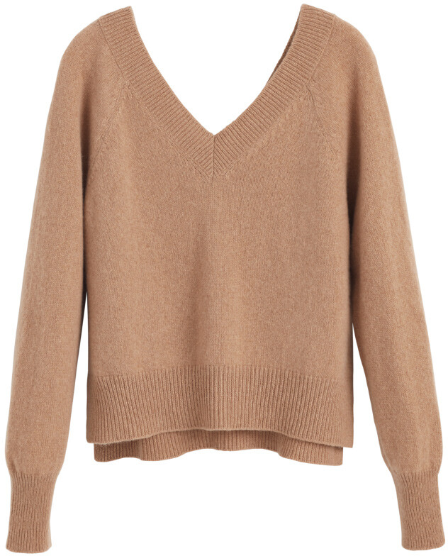 Camel Cashmere V Neck Sweater | Shop the world's largest 