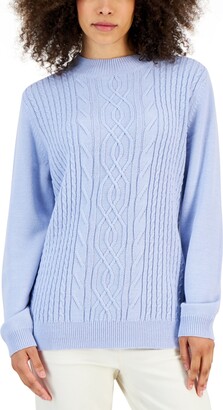 Anatoly & Sons Blue Lupetto Cable Knit Sweater XXL