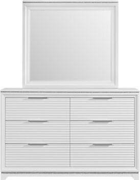 Picket House Furnishings Xena Dresser And Mirror Set In White