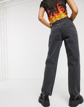 Collusion x006 mom jeans in washed black - ShopStyle