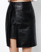 Thumbnail for your product : French Connection Nevada Leather Skirt with Split Detail