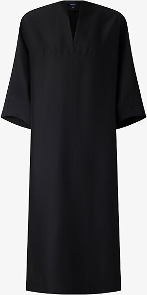 soeur Womens Noir Greta Cocoon-Fit Wool-Blend Midi Dress 12