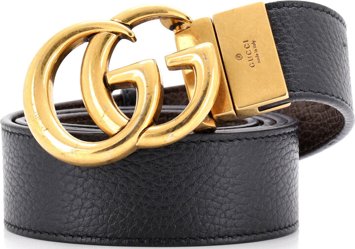 GUCCI GG Marmont Reversible Belt Leather Wide