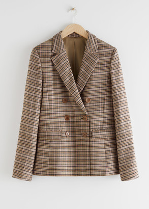 And other stories Wool Blend Plaid Blazer