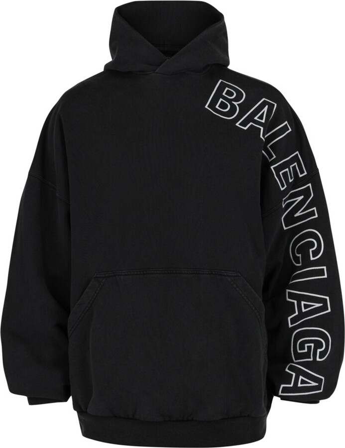 Balenciaga Logo Embroidered Oversized Hoodie