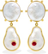 Thumbnail for your product : Vintouch Italy Women's Gold Rebel Rebel Pearl & Ruby Statement Earrings
