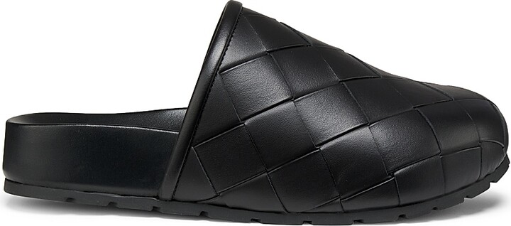 Bottega Veneta Women's Reggie Intrecciato Leather Clogs - Black - Size 6