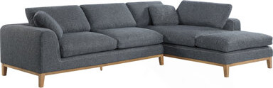 Hokku Designs Harlan Grey L-Shape Upholstered Sectional With Pillows