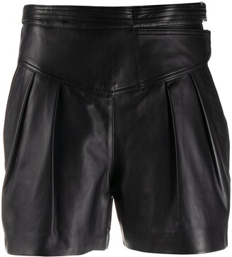 RED Valentino High-Waisted Leather Shorts