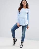 Thumbnail for your product : ASOS Maternity TALL Top with Exagerated Ruffle Hem and Long Sleeve