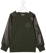 Thumbnail for your product : Moncler Enfant Contrast-Sleeve Crew Neck Sweatshirt