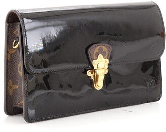 Louis Vuitton Black Monogram Vernis Cherrywood Wallet On Chain