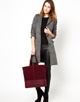 Thumbnail for your product : ASOS Leather Tote Bag With Embossed Snake Panel