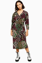 Thumbnail for your product : Topshop PETITE Floral Print Tie Smock Dress