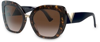 Valentino Eyewear two-tone cat eye V logo sunglasses