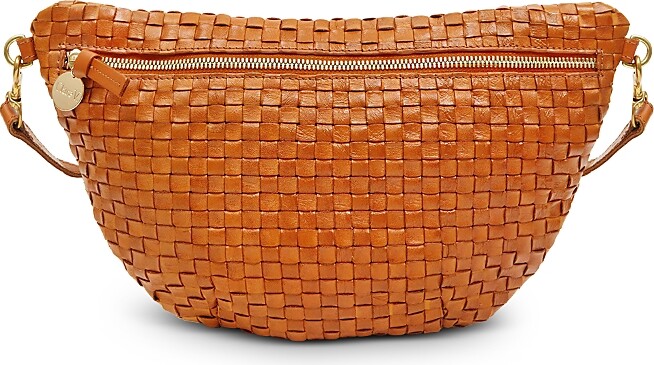 Clare V. Grande Fanny Woven Checker Leather Belt Bag