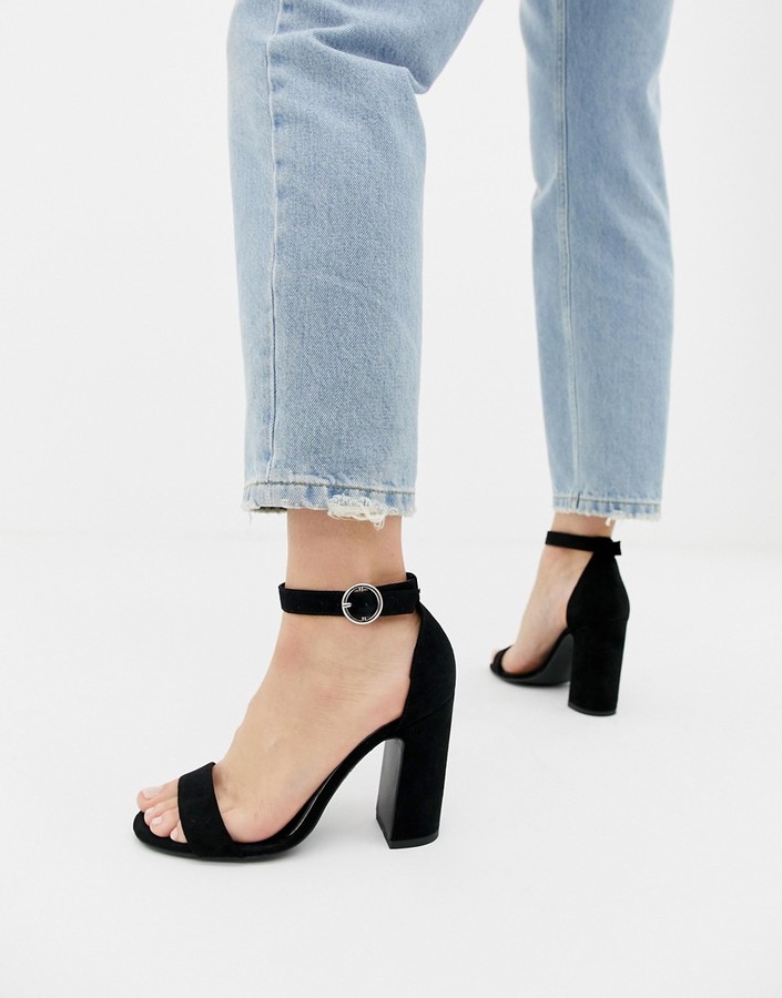 black strappy heels new look