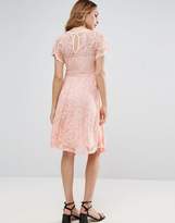 Thumbnail for your product : ASOS Maternity Tall Flutter Sleeve Lace Skater Dress