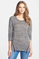 Thumbnail for your product : Kensie Zip Detail Mixed Yarn Sweater